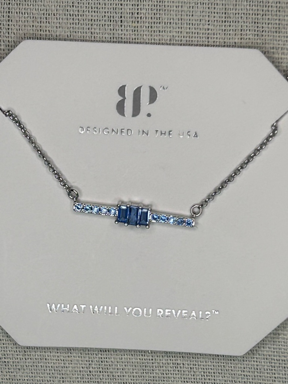 Bomb Party RBP4905 The Chloe Necklace Lab Created Aqua Blue Spinel